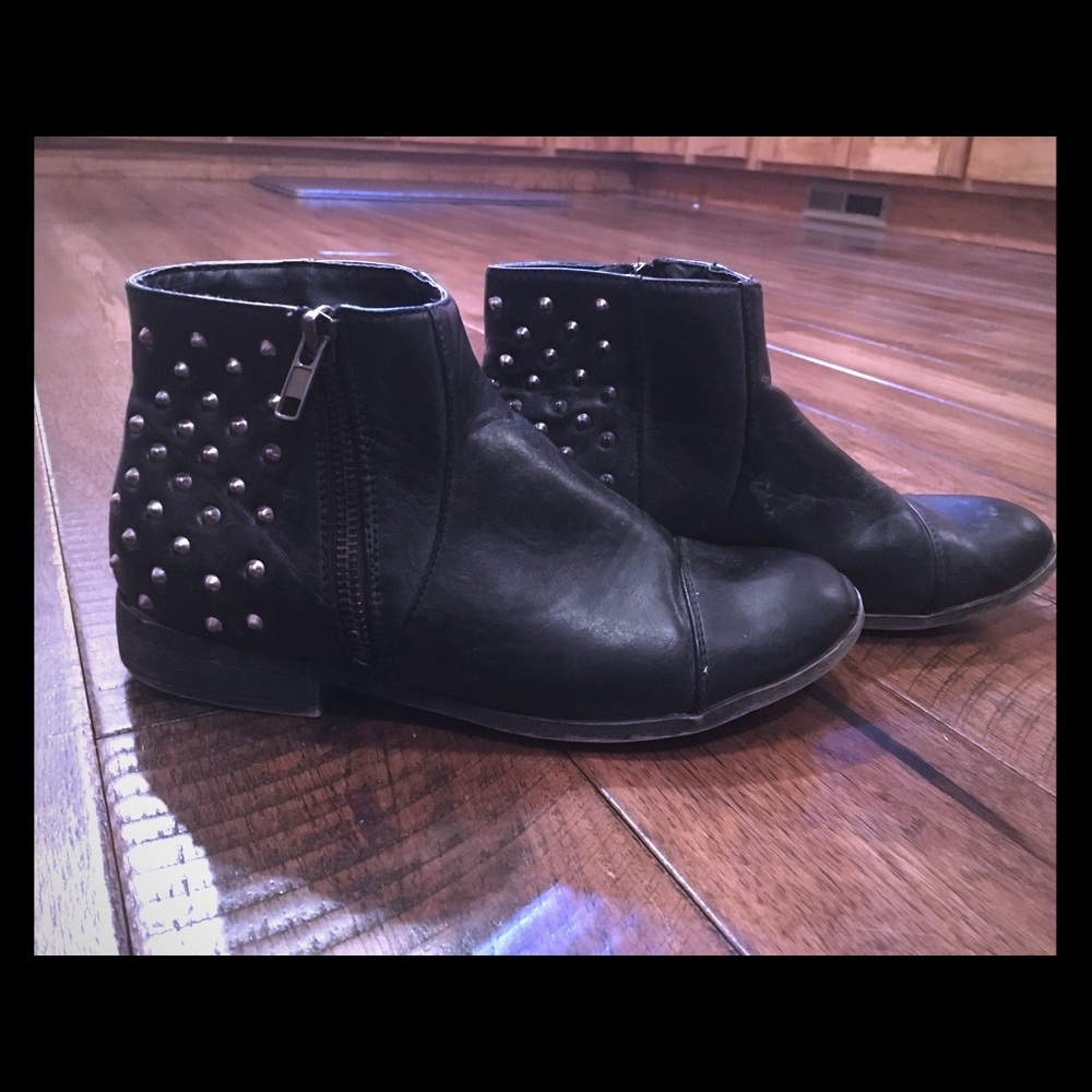 Madden Girl Black, Studded Booties size 7